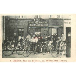 03 MOULINS. Gibert Horlogerie, Machines à coudre et Bicyclettes 37 rue des Bouchers 1907