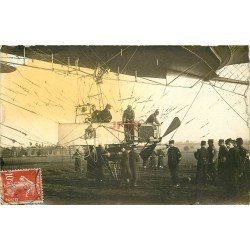 03 LAPALISSE. Départ nacelle du Ballon Diriigeable Zeppelin " La République " Photo Cpa 1909