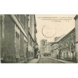 93 AUBERVILLIERS. Eglise ancienne Chapelle des Cathéchismes rue de Paris 1919