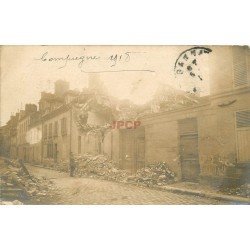 WW 60 COMPIEGNE. Maison détruite par un bombardement au n° 17 en 1918. Rare photo carte postale ancienne