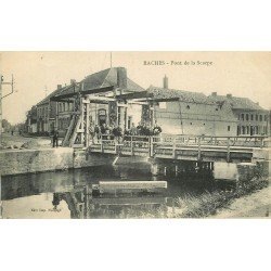 WW 59 RACHES. Pont mobile de la Scarpe devant le Café Restaurant