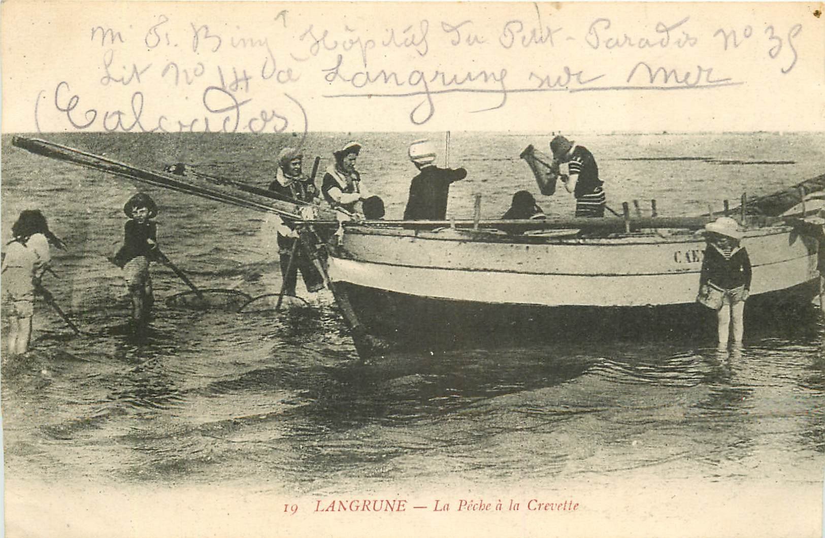 WW 14 LANGRUNE. La Pêche à la Crevette1916