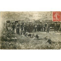 34 LUNEL. Campement de Militaires avec Chevaux. Photo carte postale 1909 par Mailho