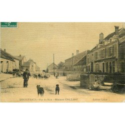 WW 52 ESNOUVEAUX. Berger et moutons devant la Maison Colliot rue du Haut 1910