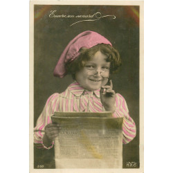 WW FANTAISIE. Enfant lisant un Journal et encore un canard vers 1910