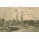 carte postale ancienne 14 CAEN. Top Promotion Le Port passage d'un Bateau à l'Ecluse 1903 timbre absent
