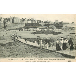 WW 35 SAINT-MALO. Passerelle des Bés et Plage de Bons-Secours 1911