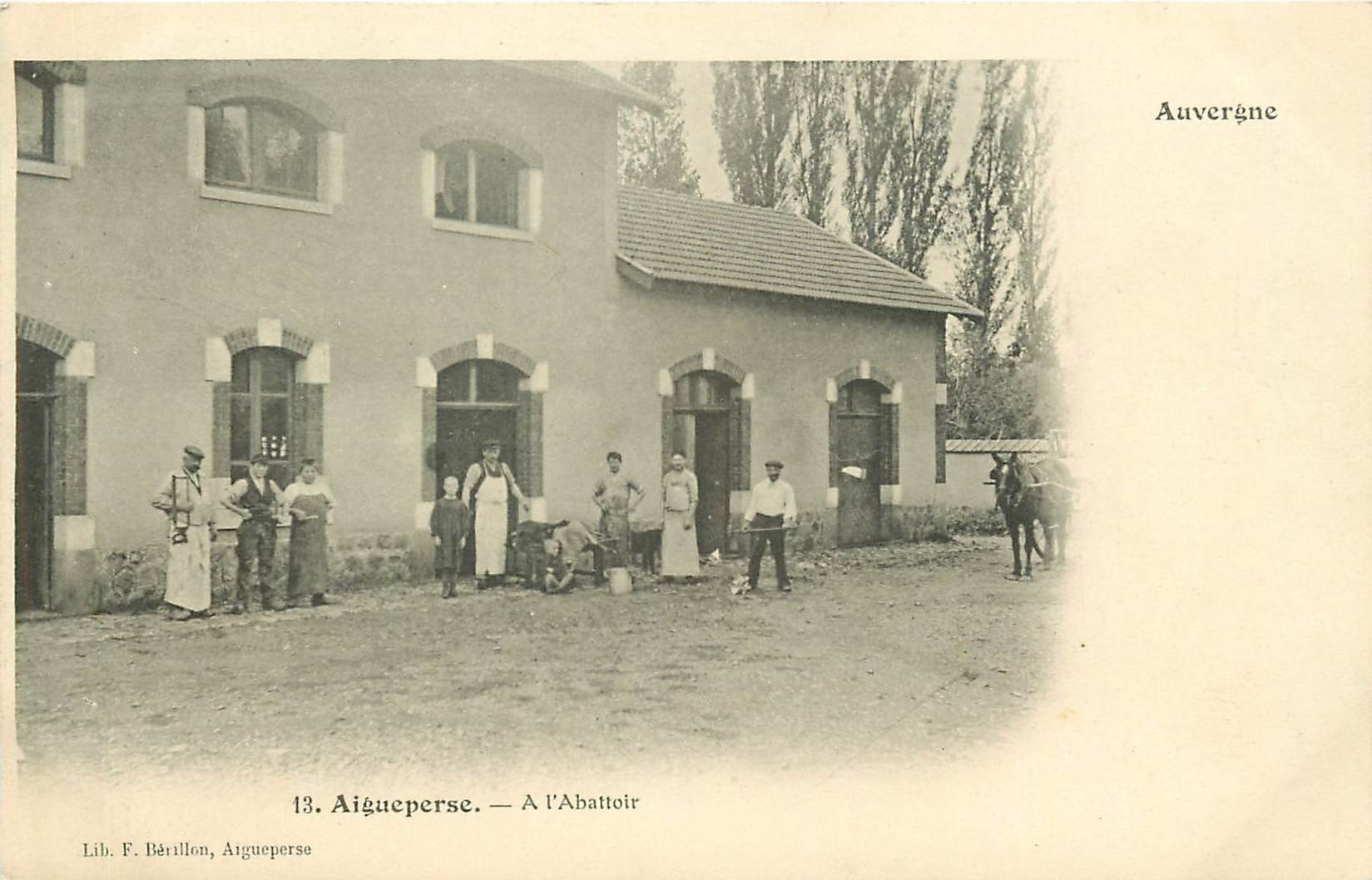 WW 63 AIGUEPERSE. Nombreux Bouchers à l'Abattoir