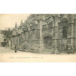 carte postale ancienne 14 CAEN. Top Promotion Le Vieux Saint-Gilles le Portail vers 1900 animation
