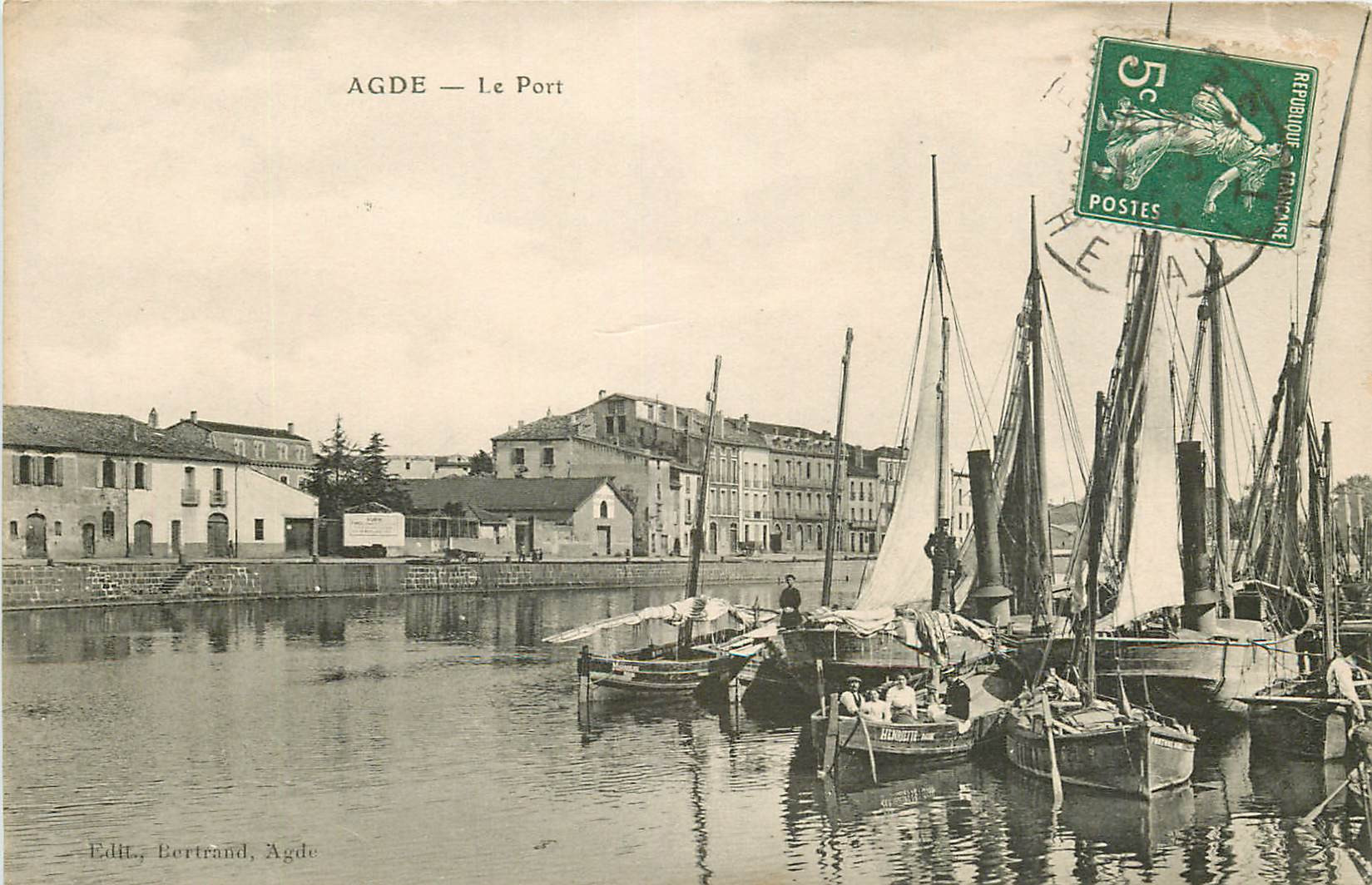 WW 34 AGDE. Barques et Bateaux de Pêcheurs au Port 1912