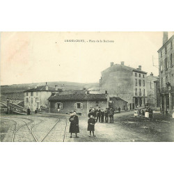 WW 42 GRAND-CROIX. Ligne de Tramway sur Place de la Bachasse 1908