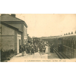 WW 33 LACANAU OCEAN. Train dans la Gare vers 1912