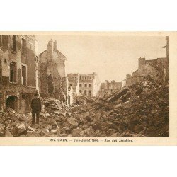 carte postale ancienne 14 CAEN. Top Promotion Rue des Jacobins ruines en 1944