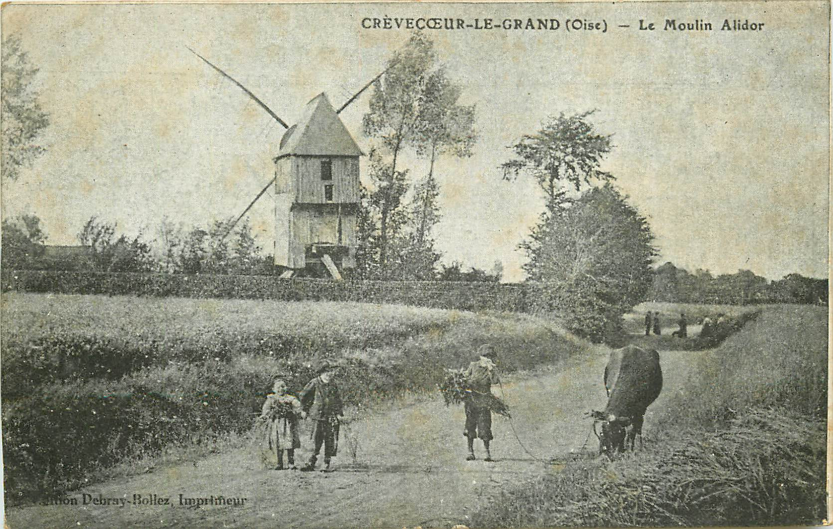 WW 60 CREVECOEUR-LE-GRAND. Le Moulin Alidor et vache
