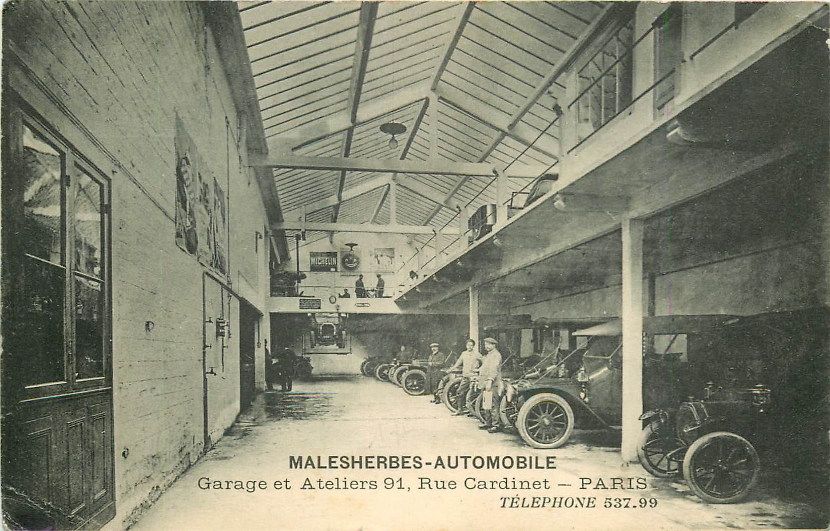 WW PARIS 17. Malesherbes Automobile Garage et Ateliers 91 rue Cardinet 1914