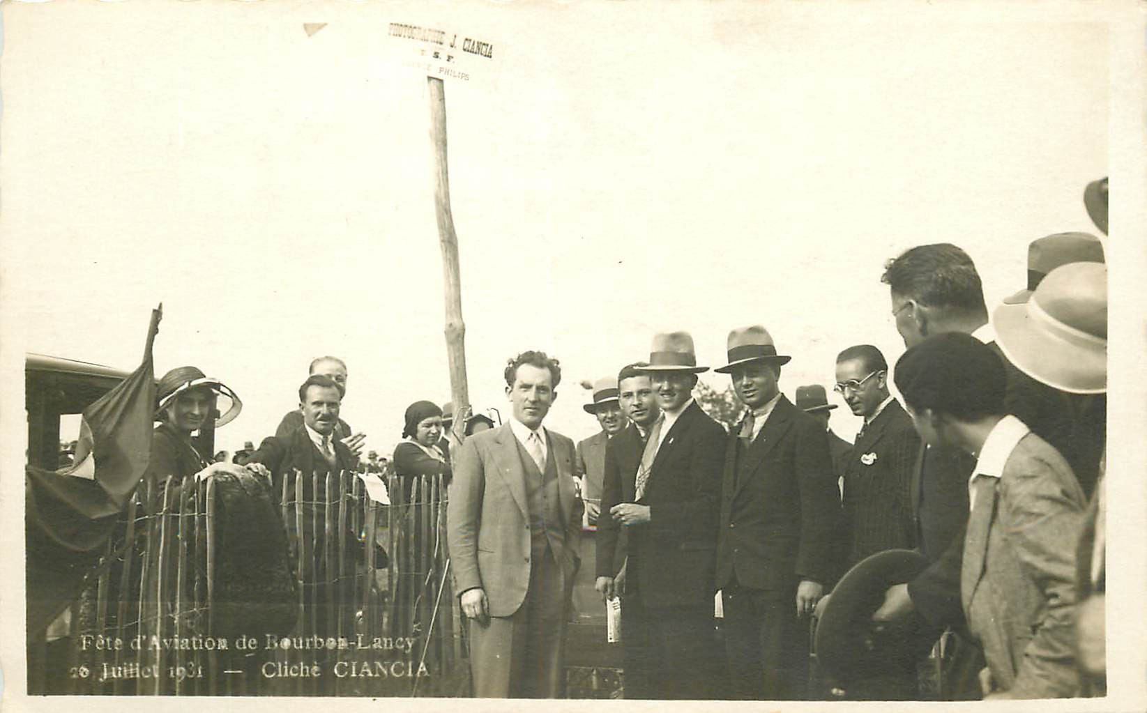 WW 71 BOURBON-LANCY. Fête de l'Aviation en 1931. Aérodrome Aéroplane Aviateur. Photo carte postale