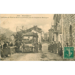 07 MONTPEZAT. Autobus de Vals-les-Bains en partance pour Saint-Cirgues-en-Montagne 1911