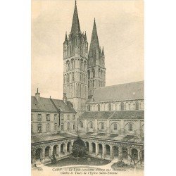 carte postale ancienne 14 CAEN. Top Promotion Le Lycée Cloître et Tour Eglise Saint-Etienne