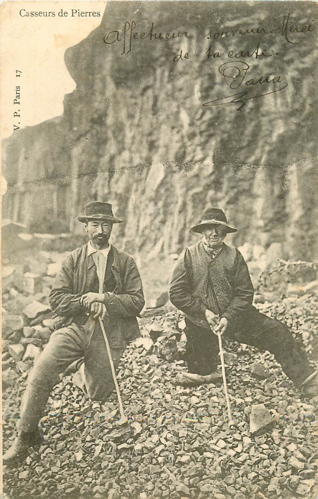 WW 15 AURILLAC. Les Casseurs de Pierres 1903 Vieux métiers des Carrières et Mines