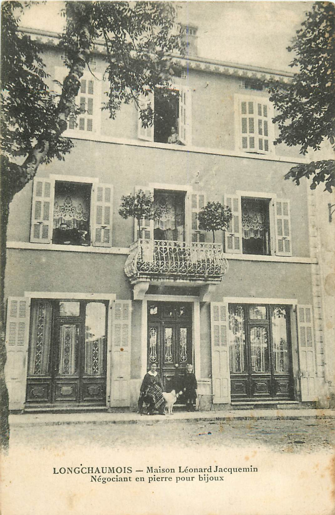 WW 39 LONGCHAUMOIS. Maison Jacquemin Négociant en pierre bijoux 18-20 Grande Rue 1920