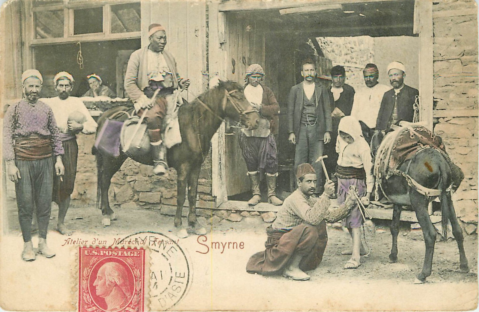 WW TURQUIE. Atelier d'un Maréchal Ferrant à Smyrne 1904