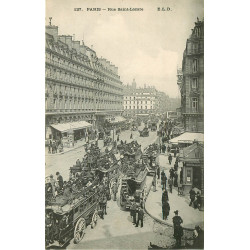 PARIS 09 Hippomobiles à impériale rue Saint-Lazare