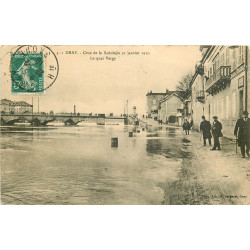 WW 70 GRAY. Quai de Vergy pendant la Crue de la Saône en 1910