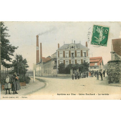 95 ASNIERES-SUR-OISE. La rentrée à l'Usine Doulland & Derolland route de Royaumont 1908