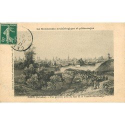 14 CAEN. Top Promotion vue prise du haut de la Venelle-des-Champs 1907 carte papier velin collection Pasquis