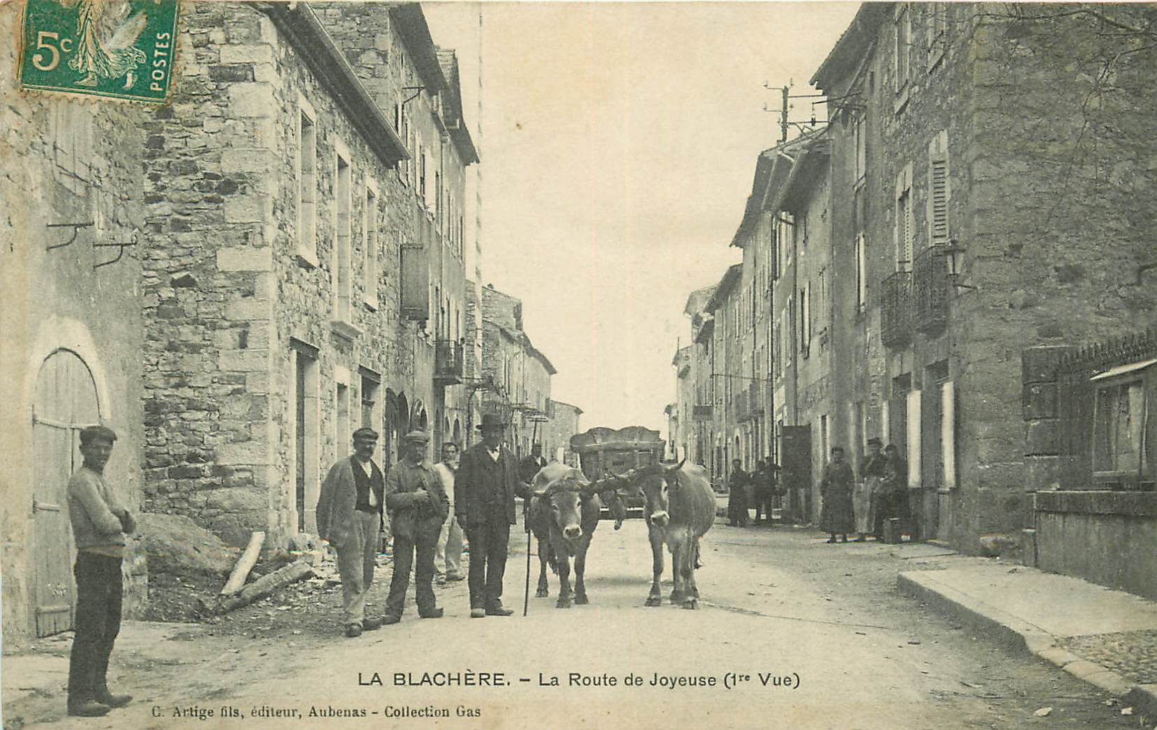 WW 07 LA BLACHERE. Attelage de Boeufs sur la Route de Joyeuse