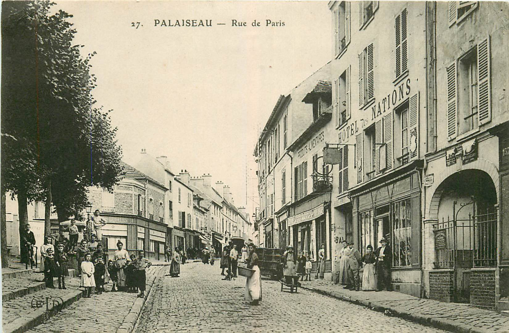 WW 91 PALAISSEAU. Hôtel des Nations et Epicerie Centrale rue de Paris 1919
