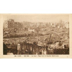 carte postale ancienne 14 CAEN. Top Promotion Place Foch et Quartier Saint-Louis ruines 1944