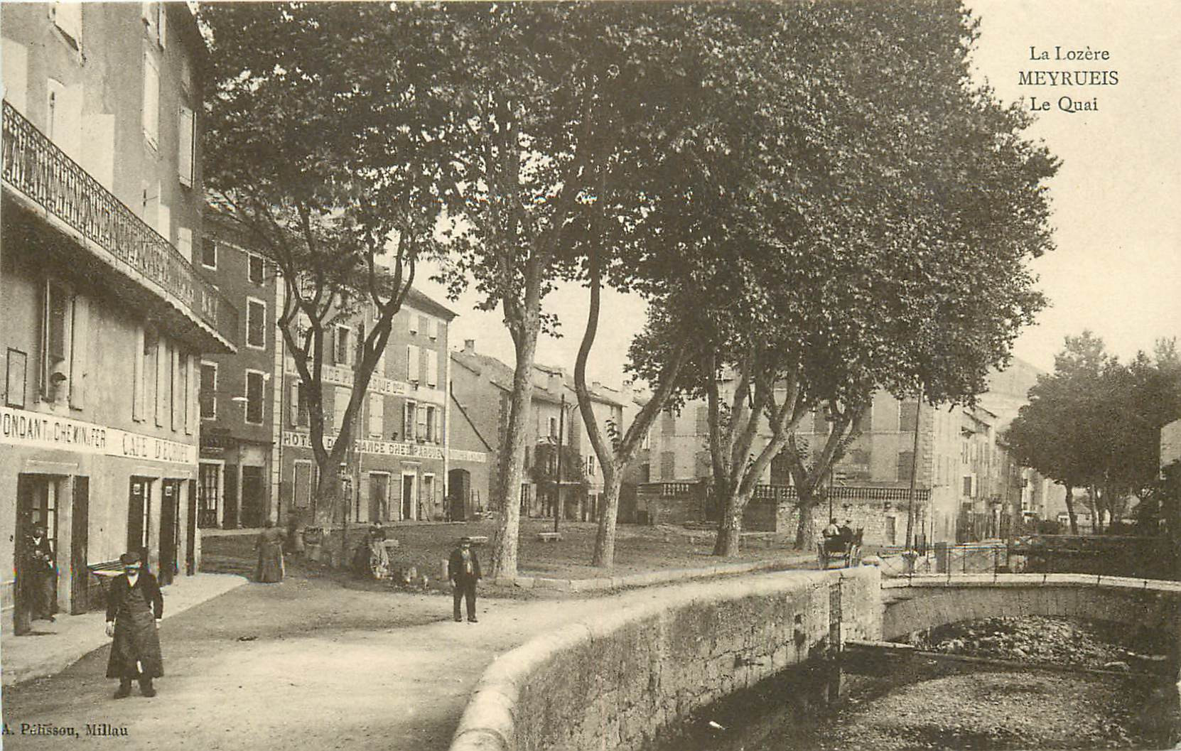 WW 48 MEYRUEIS. Hôtel de France et Café d'Europe Quai Sully