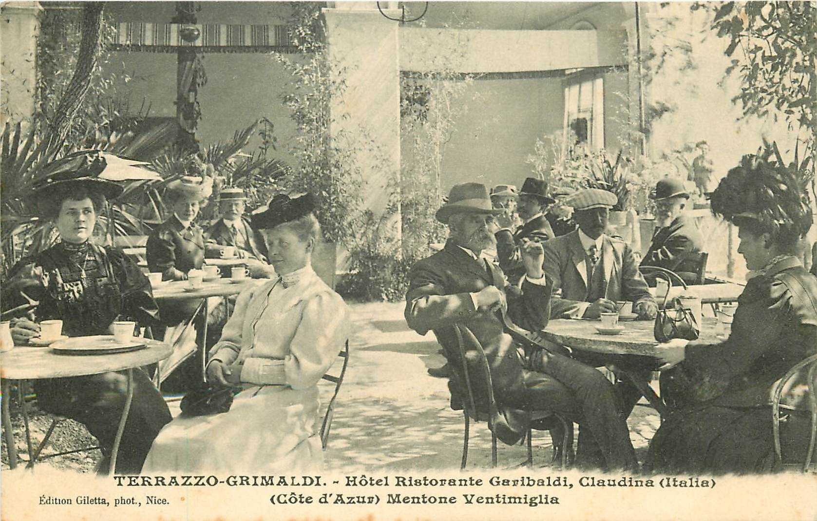 WW MENTONE VENTIMIGLIA. Terrazzo-Grimaldi Hôtel Ristorante Garibaldi Claudina