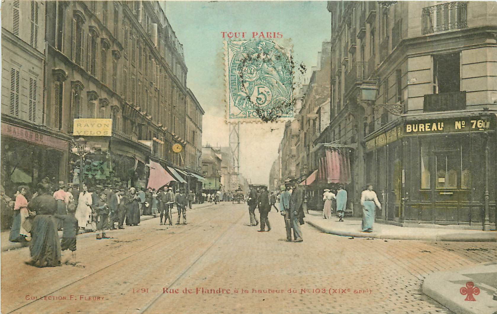 WW PARIS XIX. La rue de Flandre vers 1908