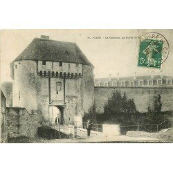 carte postale ancienne 14 CAEN. Top Promotion Porte du Château 1909