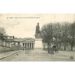 carte postale ancienne 14 CAEN. Top Promotion Palais de Justice Place du Parc tampon militaire 1915