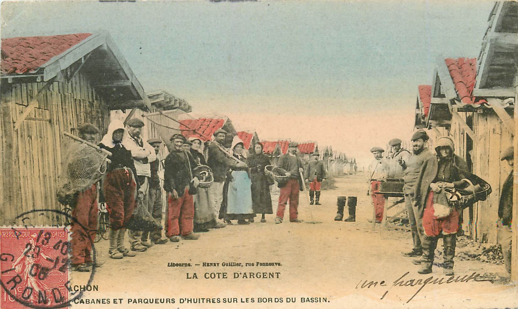 33 ARCACHON. Cabanes et Parqueurs d'Huîtres sur les bords de l'Océan 1906
