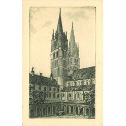 carte postale ancienne 14 CAEN. Top Promotion Tours de Saint-Etienne. Papier velin