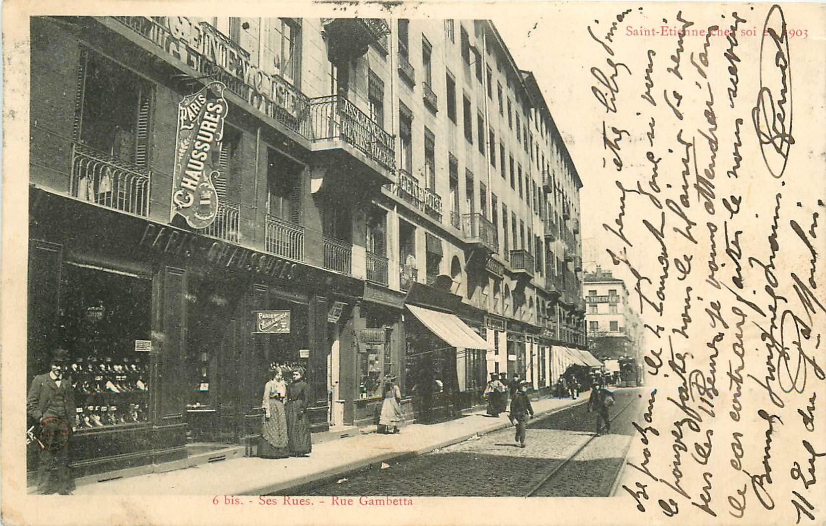 WW 42 SAINT-ETIENNE chez soi 1903. Paris Chaussures rue Gambetta