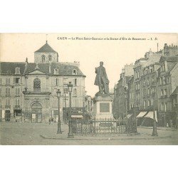 carte postale ancienne 14 CAEN. Top Promotion Place Saint-Sauveur Statue Elie de Beaumont