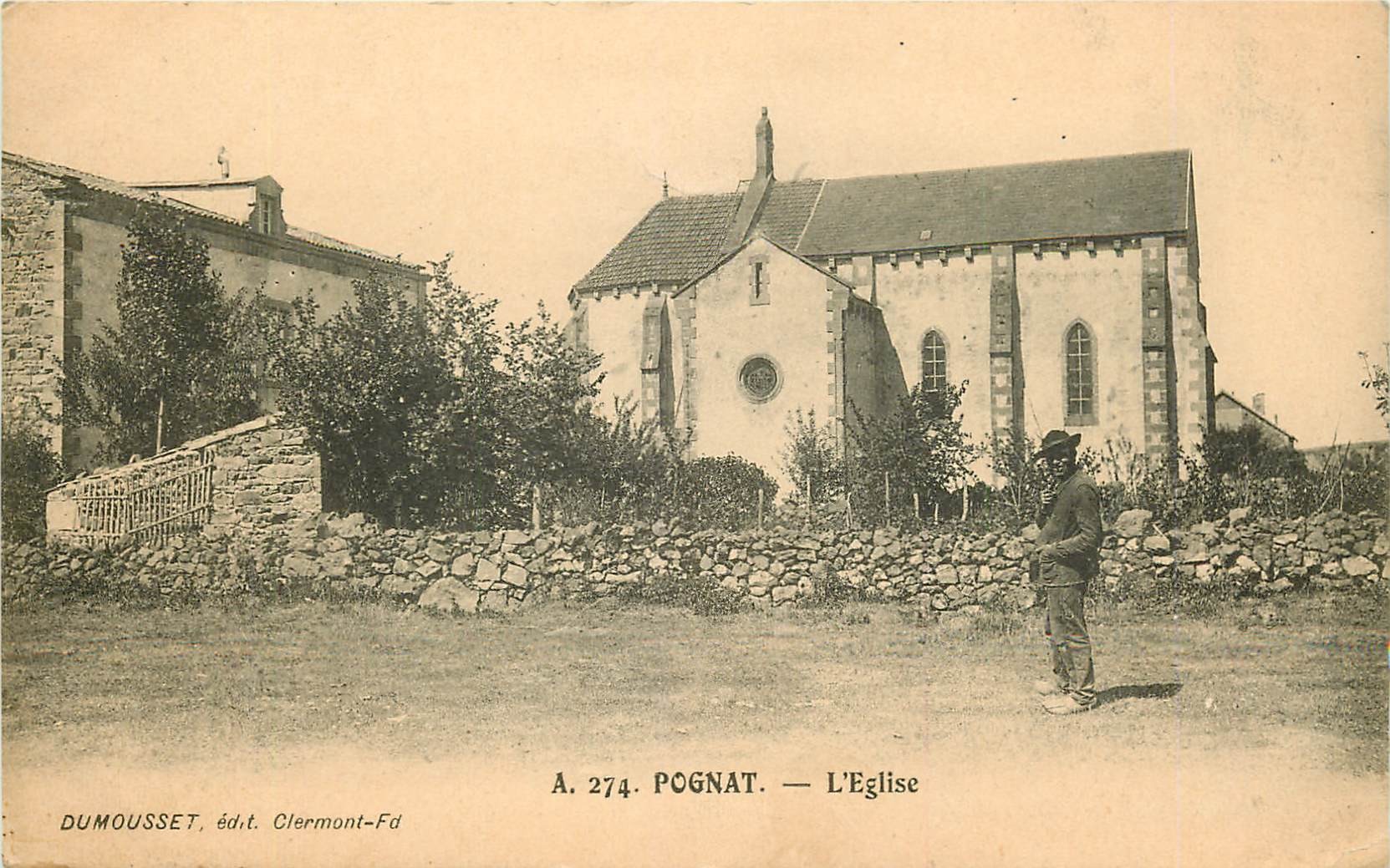 WW 63 POGNAT. Paysan devant l'Eglise