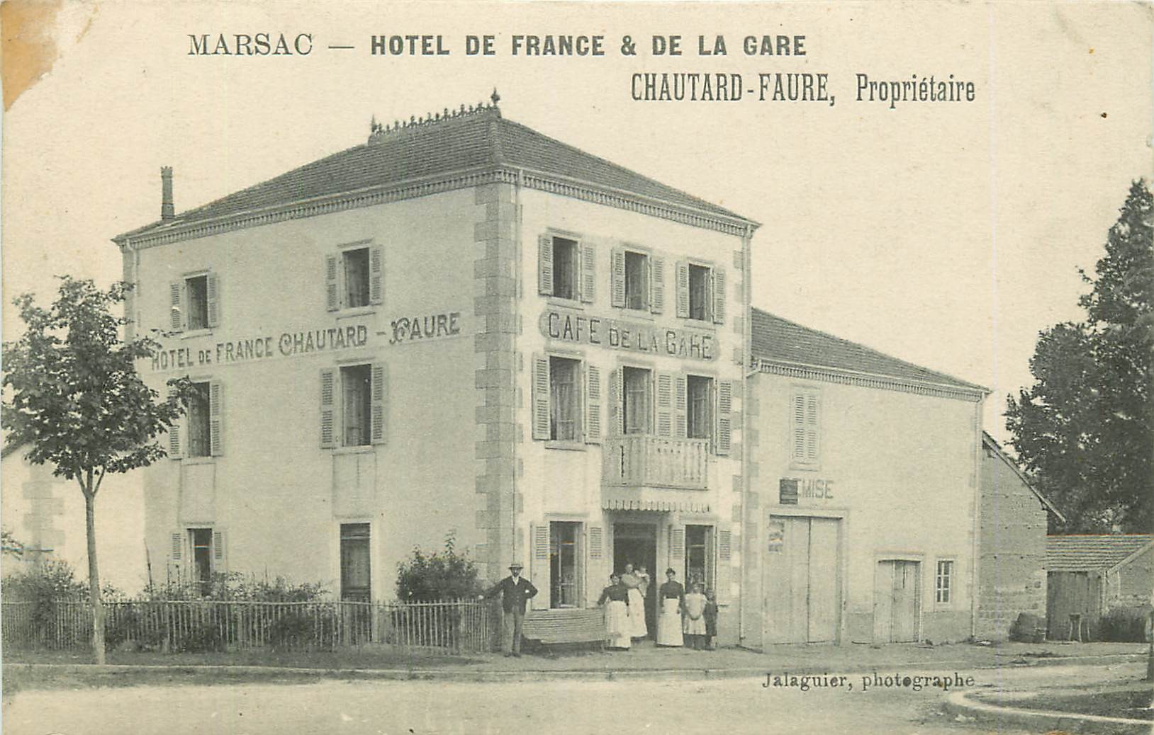 WW 63 MARSAC. Hôtel de France et de la Gare tenu par Chautard Faure