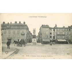 WW 63 RIOM. Fontaine Desaix et rue du Commerce