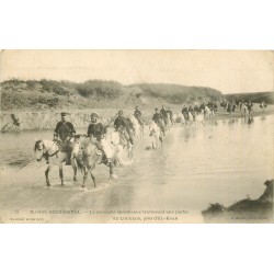 WW MAROC. Cavalerie chérifienne traversant le Loukkos près El-Ksar