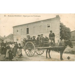 33 Route de FRONSAC. Départ en attelage pour les Vendanges 1906