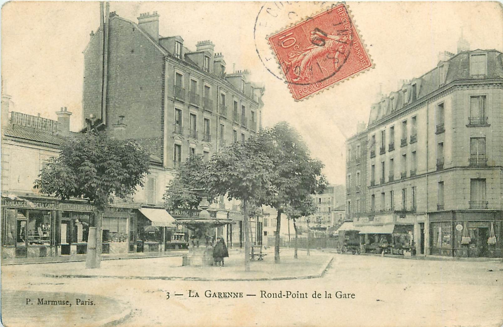 WW 92 LA GARENNE COLOMBES. Boulangerie sur Rond-Point de la Gare 1907