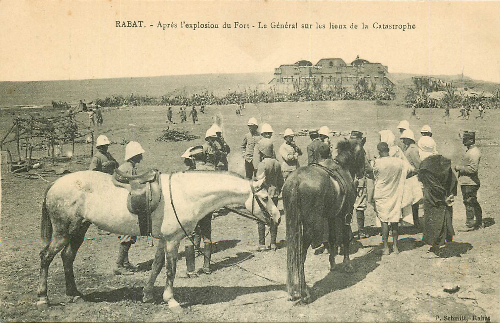 Le Maroc De 1912 à 1956 CAMPAGNE DU MAROC 1912. Le Général après l'explosion du Fort à Rabat