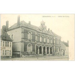 carte postale ancienne 02 SISSONNE. Hôtel de Ville 1907 et Billard