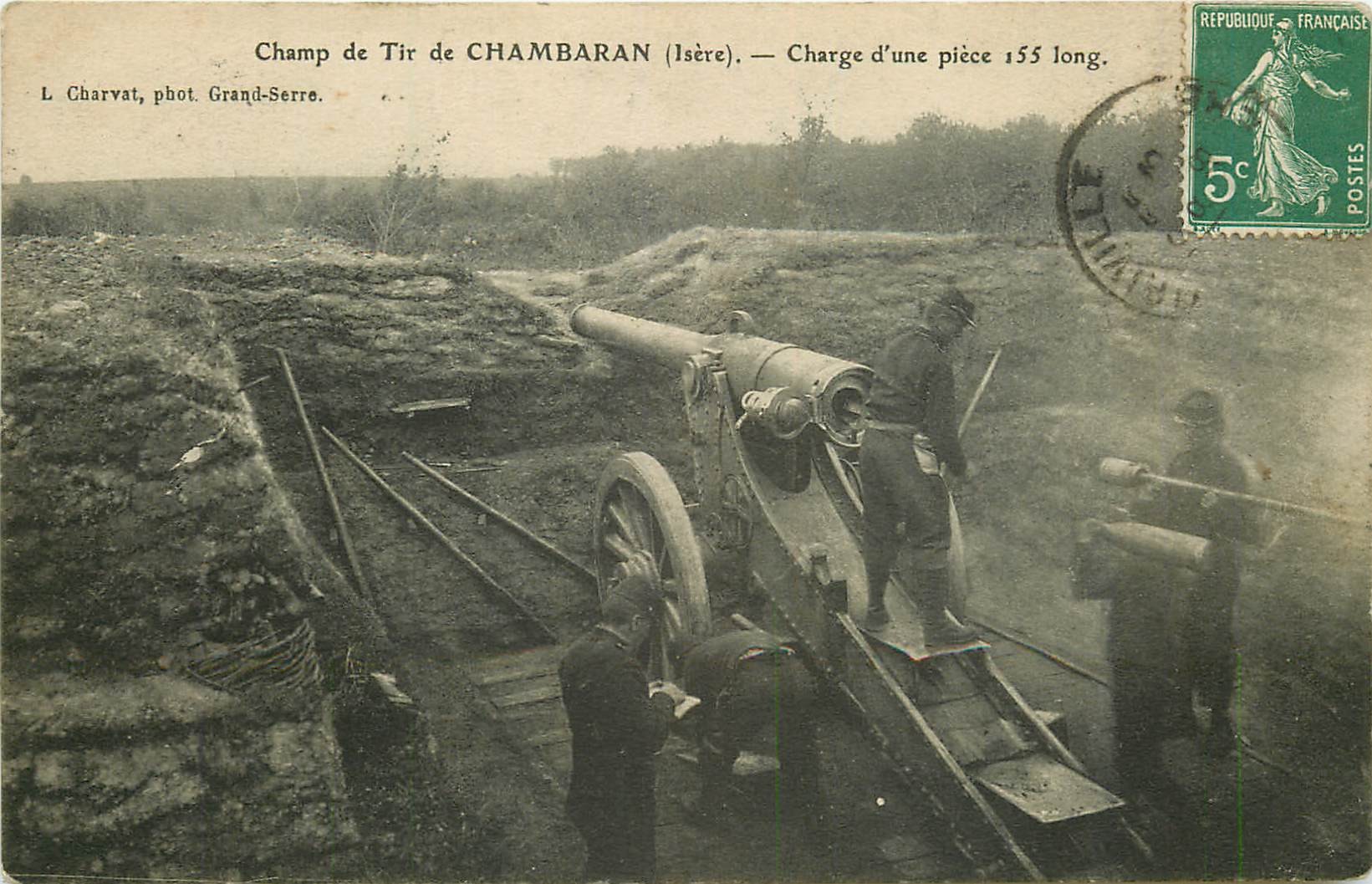 WW 38 CHAMBARAN. Charge d'une pièce canon au Champ de Tir 1908